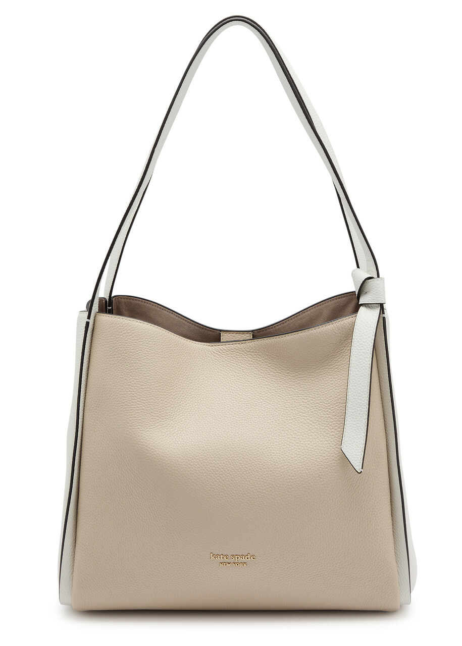 Kate Spade New York Knott Large Colour-blocked Leather Shoulder bag - Cream - One Size