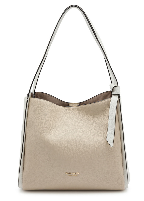 Photo: Kate Spade New York Knott Large Colour-blocked Leather Shoulder bag - Cream - One Size