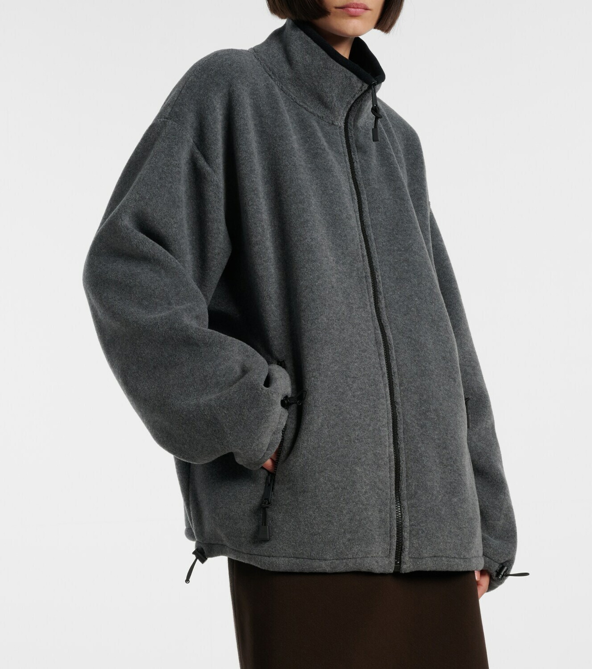 Miu Miu Logo oversized fleece sweatshirt