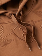 Burberry - Logo-Embroidered Cotton-Jersey Hoodie - Brown