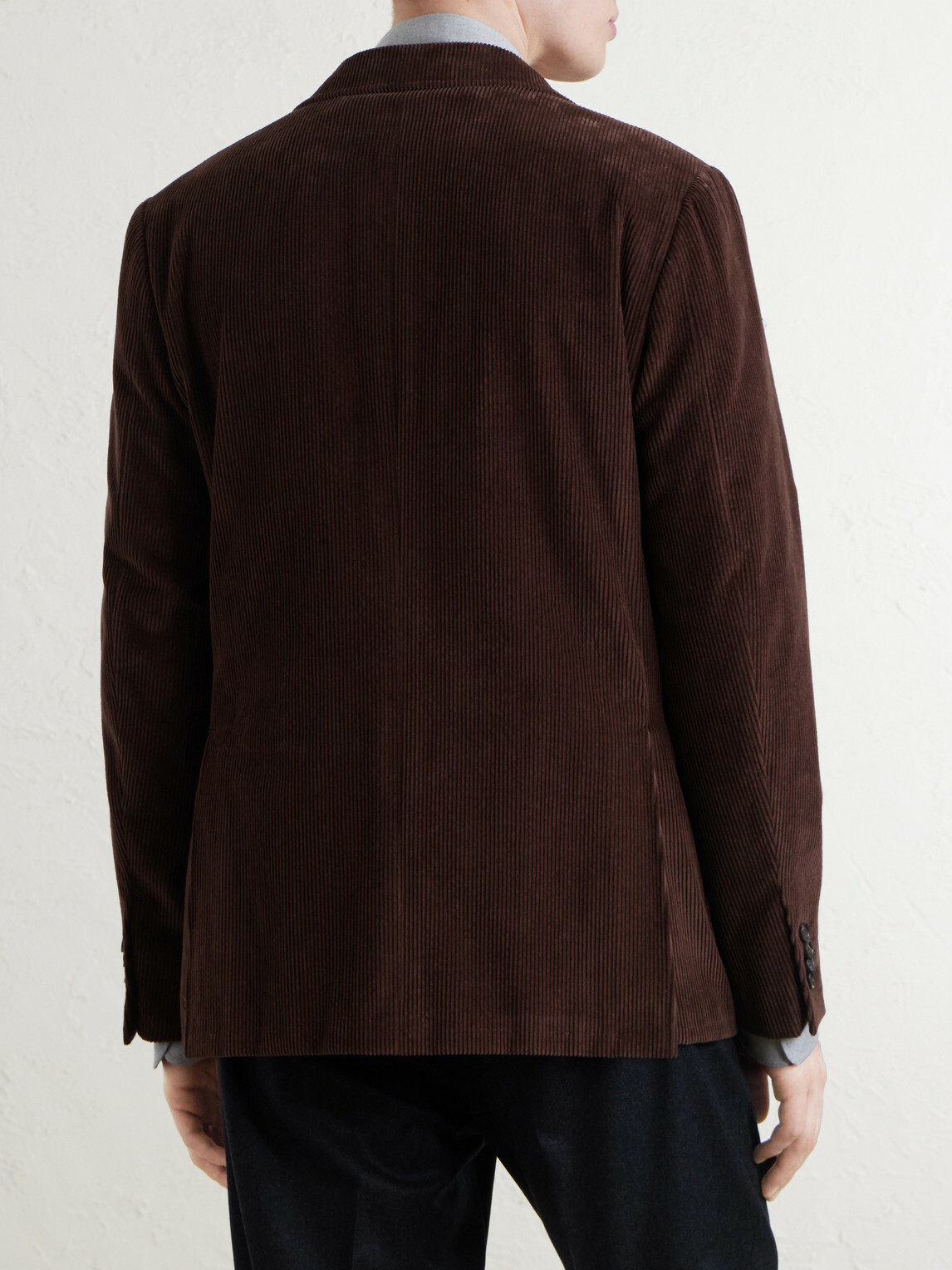 Canali - Double-Breasted Cotton-Corduroy Blazer - Brown