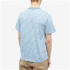 Armor-Lux Men's Fine Stripe T-Shirt in Blue/White