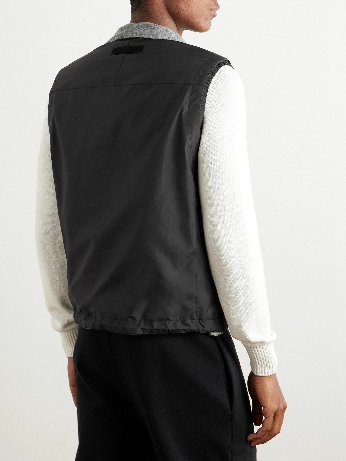 Zegna - Reversible Micofibre and Cashmere, Cotton and Silk-Blend Twill Gilet - Black