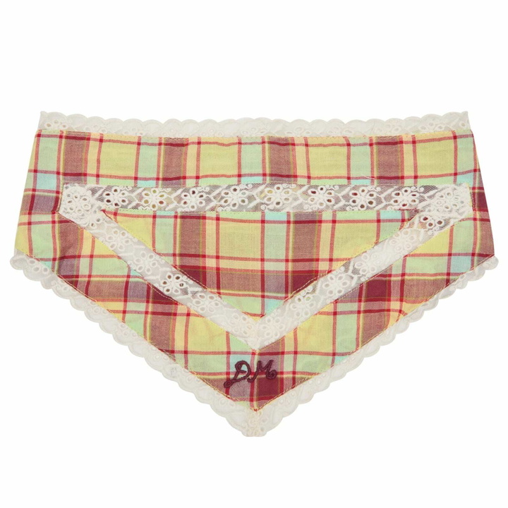 Photo: Damson Madder Women's Triangle Headscarf With Lace Detail in Multi 