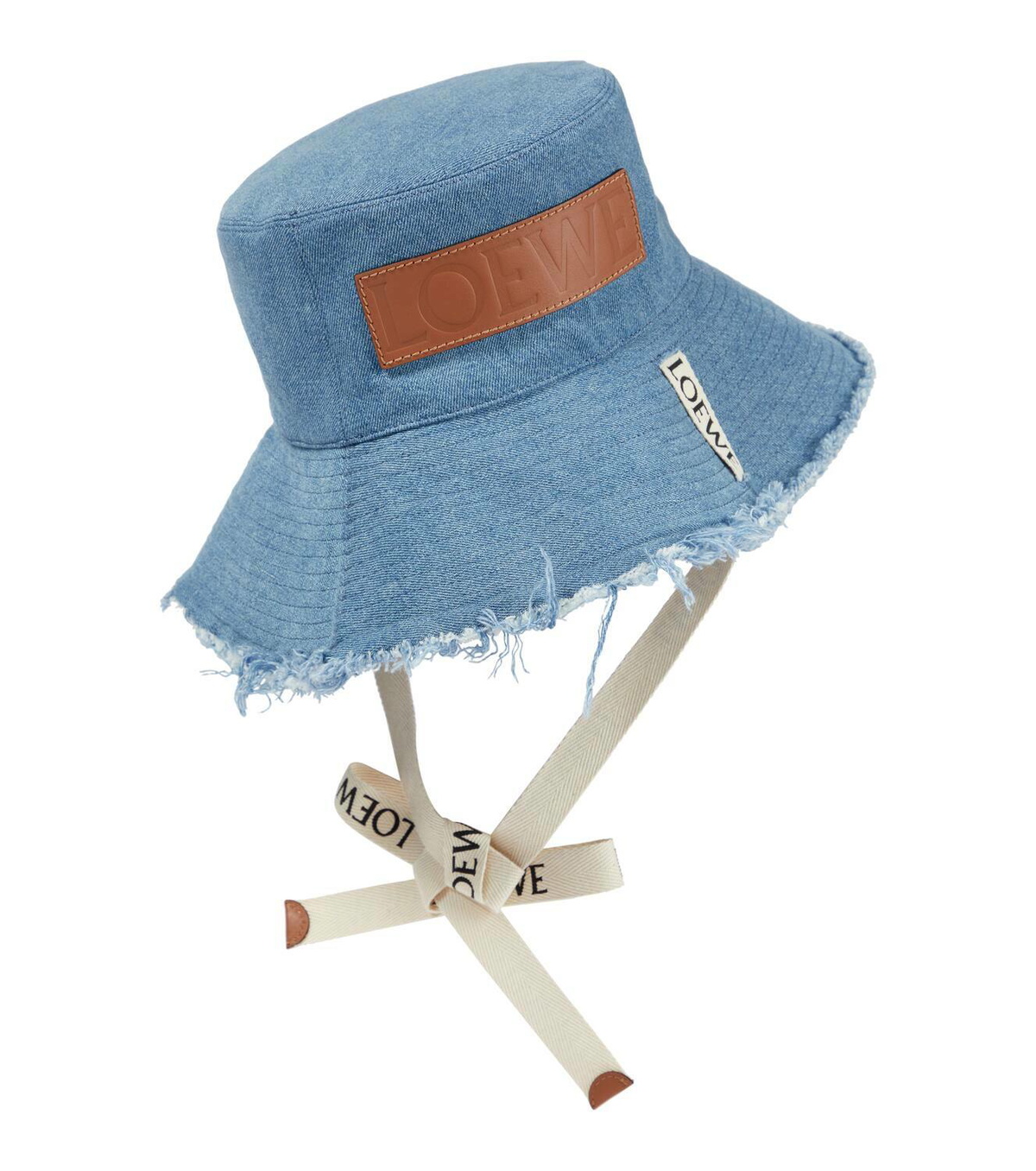 Loewe Logo frayed denim bucket hat Loewe Loewe Logo frayed denim bucket hat Loewe