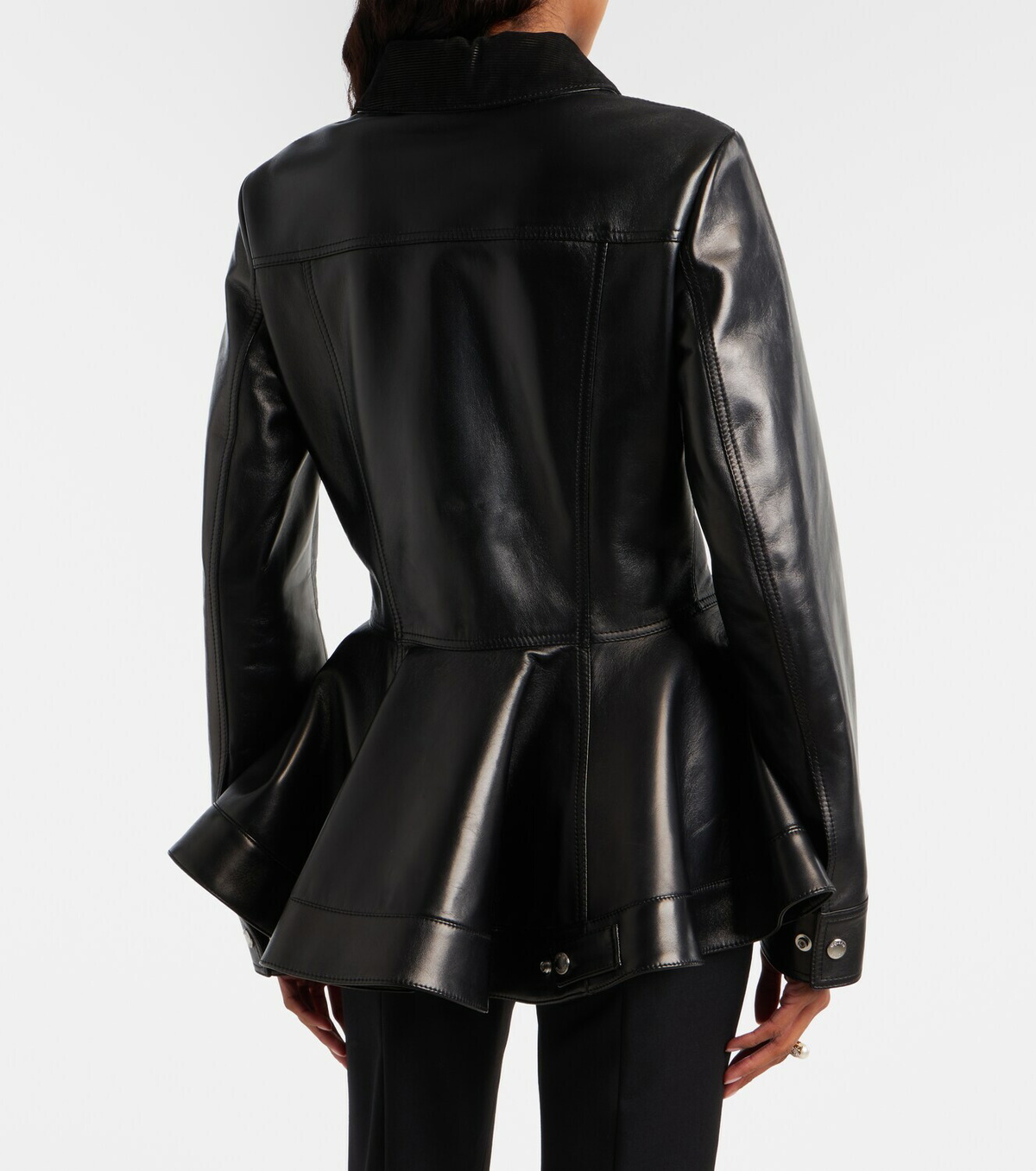 McQueen Peplum leather jacket