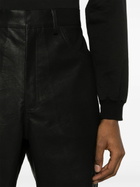 ENTIRE STUDIOS Black Wet Faux-Leather Straight Trousers