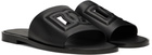Dolce&Gabbana Black Calfskin Pool Slides