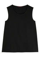 High Cue Panelled Satin top Black
