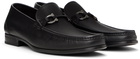 Ferragamo Black Gancini Ornament Loafers