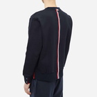 Thom Browne Men's Grosgrain Loopback Crew Sweat in Navy