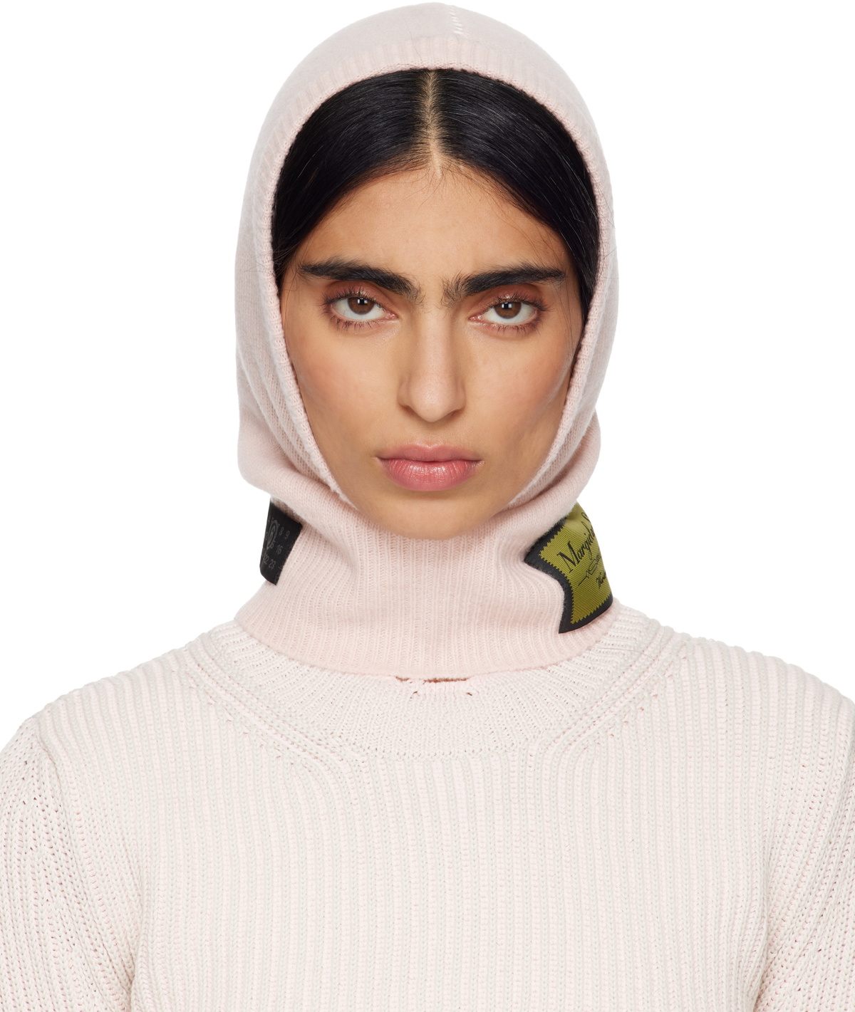 MM6 Maison Margiela Pink Access Labels Story Gauge 7 Balaclava