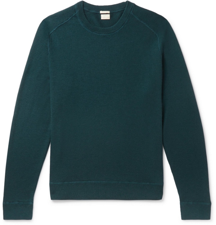Photo: Massimo Alba - Slim-Fit Watercolour-Dyed Cashmere Sweater - Blue