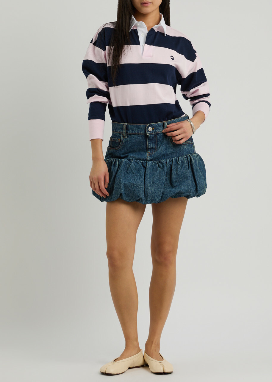 Coperni Striped Cotton Polo Bodysuit Stripe