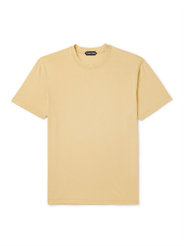 Photo: TOM FORD - Lyocell and Cotton-Blend Jersey T-Shirt - Yellow