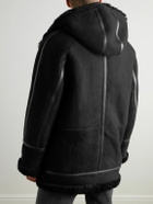 Mr P. - Oversized Shearling Duffle Coat - Black