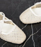 Jimmy Choo Astoria crystal-embellished mesh ballet flats