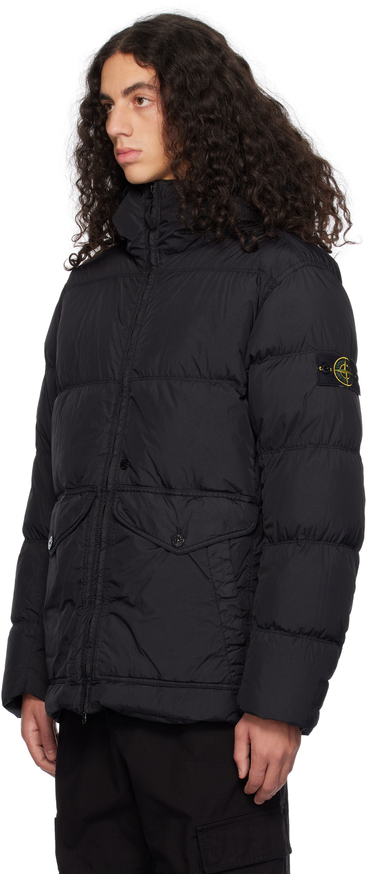 Stone Island Black 40723 Crinkle Reps R-NY Down Jacket Stone Island