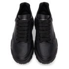 Alexander McQueen Black Perforated Court Trainer Sneakers