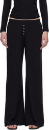 LESET Black Pointelle Boxer Lounge Pants