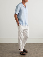 Frescobol Carioca - Angelo Camp-Collar Linen Shirt - Blue