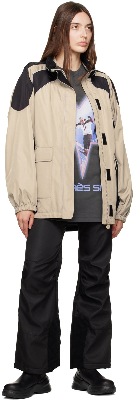 OPEN YY Black & Beige Paneled Track Jacket