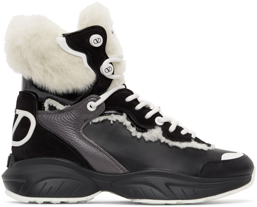 High top shearling outlet sneakers