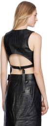 Helmut Lang Black Embossed Leather Vest