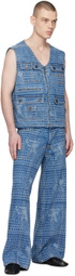Ahluwalia Blue Kampala Denim Vest