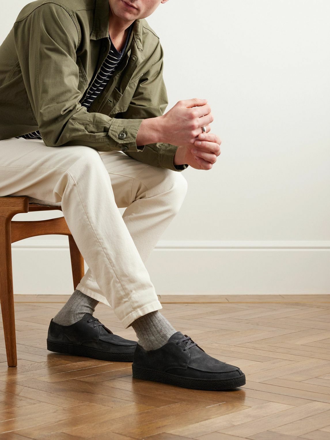 Mr P. - Larry Regenerated Suede by evolo® Derby Shoes - Gray 