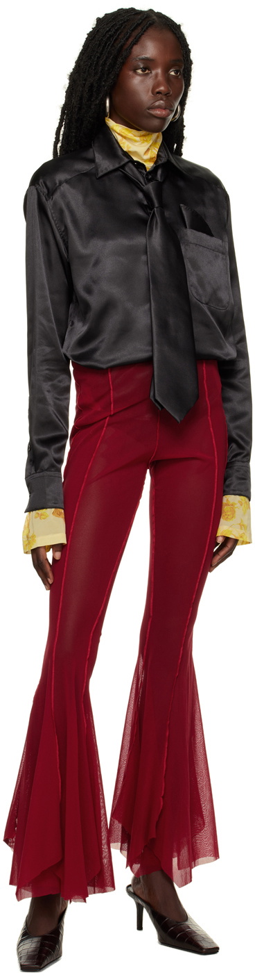 Feben Red Flare Trousers