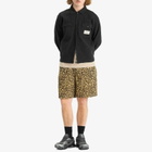 Brain Dead Men's Waffle Button Front Overshirt in Washed Black