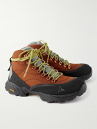 ROA - Suede-Trimmed Canvas and Mesh Hiking Boots - Orange