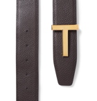 TOM FORD - 4cm Black and Dark-Brown Reversible Full-Grain Leather Belt - Brown