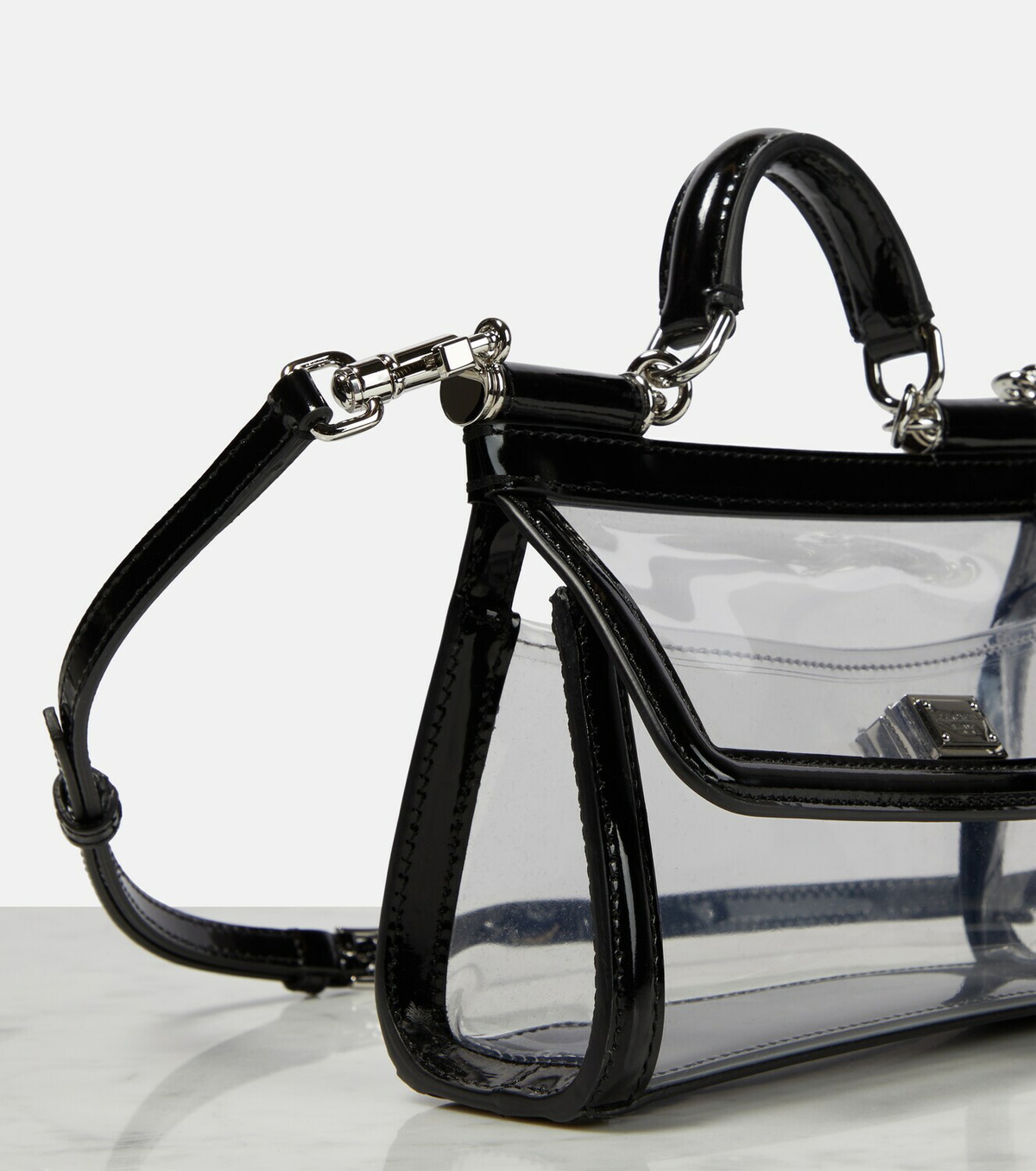 Dolce & Gabbana Small Kim Sicily Clear Handbag Black