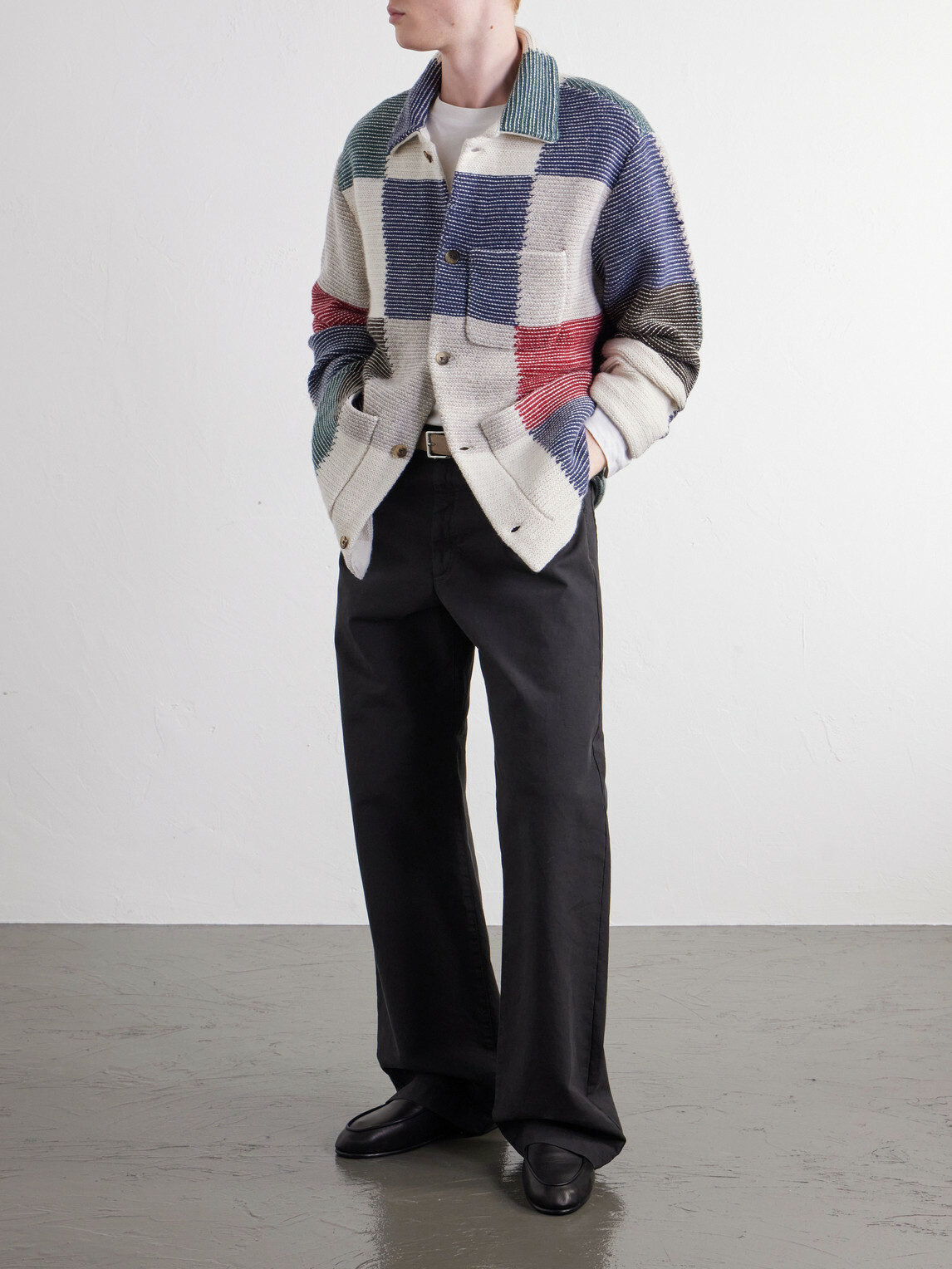 Aimé Leon Dore - Patchwork Intarsia-Knit Wool-Blend Jacket - Multi