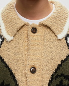 Patta Argyle Knitted Cardigan Brown - Mens - Zippers & Cardigans