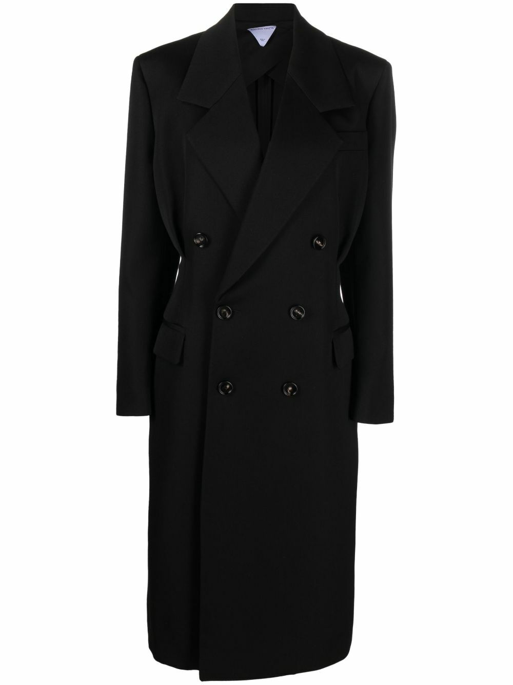 Bottega Veneta Black Double-Breasted Wool Coat Bottega Veneta