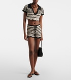 Bananhot Coco open-knit cotton-blend crop top