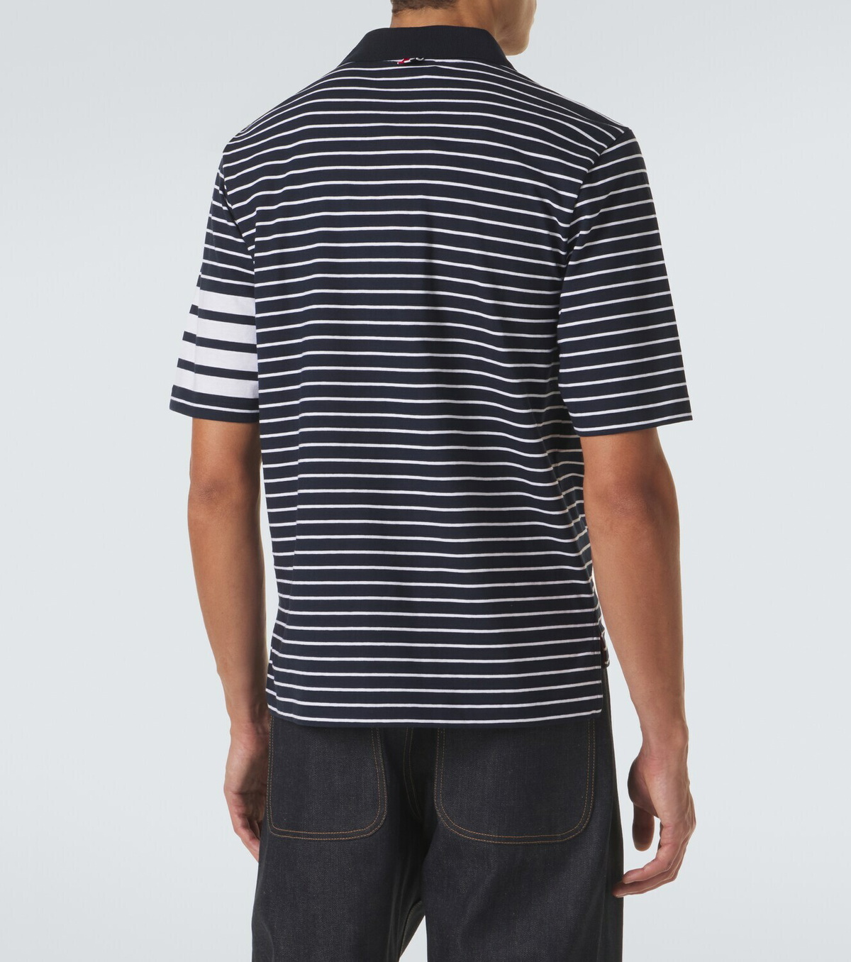 Thom Browne 4-Bar striped cotton polo shirt