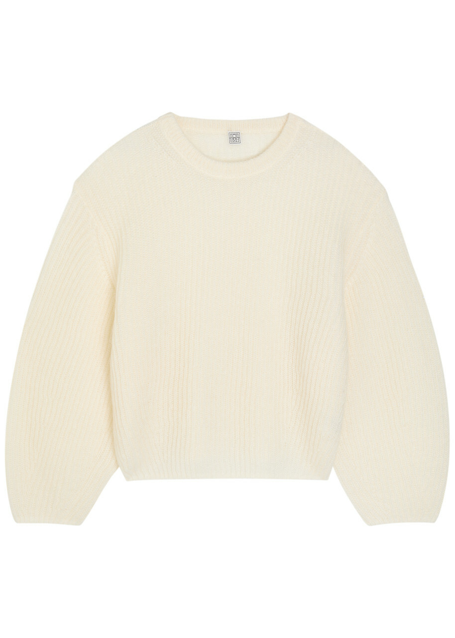 Toteme Ribbed-knit Mohair-blend Jumper Ecru