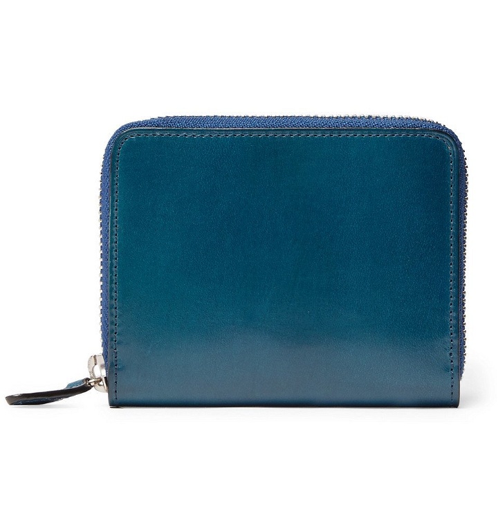 Photo: Il Bussetto - Polished-Leather Zip-Around Wallet - Men - Blue