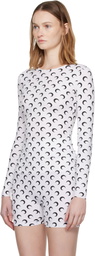 Marine Serre White Recycled Moon Jersey Second Skin Crewneck T-shirt
