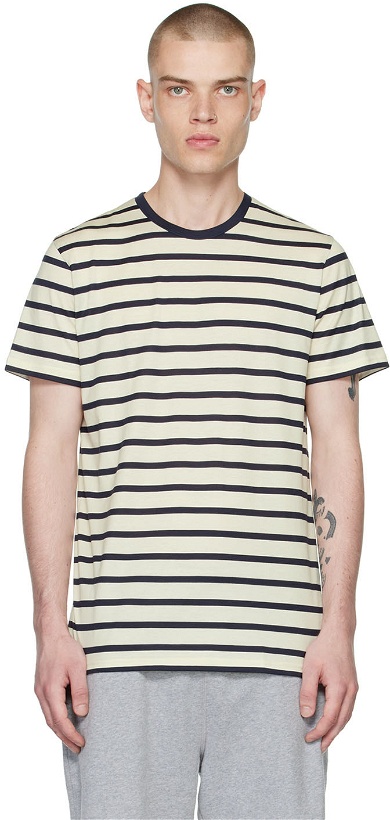 Photo: Sunspel Off-White Classic Breton Striped T-Shirt