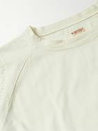 KAPITAL - Oversized Point D'esprit Tulle-Trimmed Floral-Print Cotton-Jersey T-Shirt - Neutrals