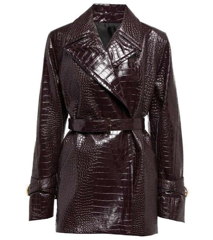 Photo: Alaïa Croc-effect faux leather jacket