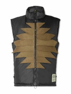 KAPITAL - Zepher Suede-Trimmed Shell Gilet - Black