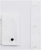 Brooks Brothers Men's Stretch Supima Cotton Non-Iron Pinpoint Oxford Ainsley Collar Dress Shirt | White