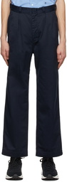 Nanamica Navy Pleated Chino Trousers