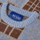 Awake NY Checked Mohair Crew Knit in Blue